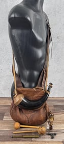 Black Powder Hunting Bag Powder Horn
