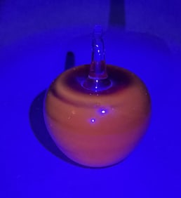 Cadmium Art Glass Apple Paperweight