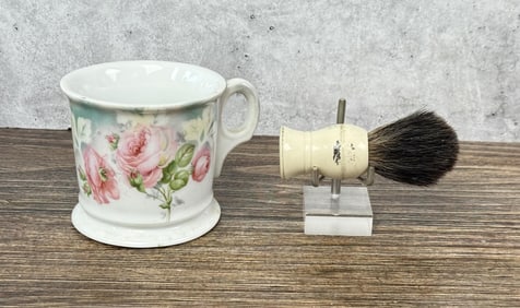 Antique Shaving Mug with Brush