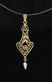 Victorian 10k Gold Lavalier Pendant