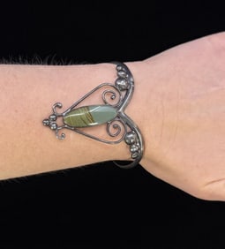 Navajo Sterling Silver Jasper Bracelet