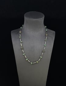 Navajo Sterling Turquoise Bench Bead Necklace