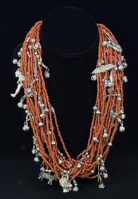 Sterling Silver Coral Multi Strand Necklace