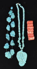 Southwest Howlite and Coral Jewelry