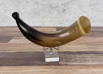 Carved Steer Horn Signaling Horn
