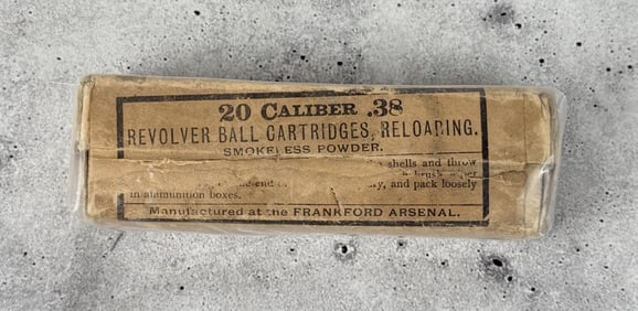20 Frankford Arsenal .38 Caliber Colt Cartridges