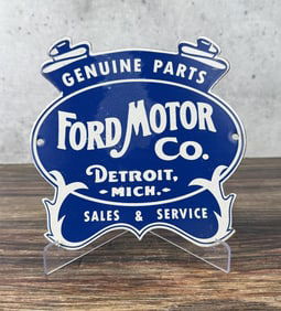 Porcelain Ford Motor Co Detroit Sign