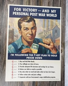 WW2 For Victory 7 Key Plan Prices Down Poster