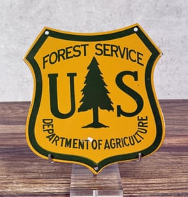 Porcelain USFS US Forest Service Shield Sign