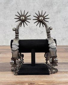 G.S. Garcia Heart Silver Inlaid Cowboy Spurs