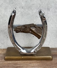 H Buermann Bronze Horse Head Brush Holder