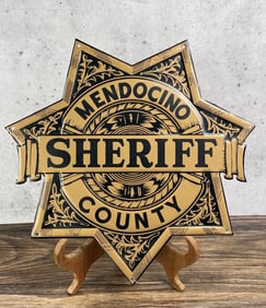 California Mendocino County Sheriff Tin Sign
