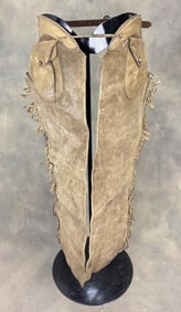 Antique Montana Leather Cowboy Shotgun Chaps