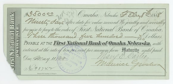 Fort Bridger Wyoming Pioneer Loan Document