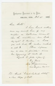 1875 Headquarters Department of the Platte Letter