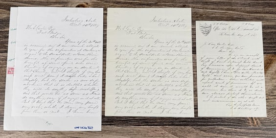 WA Carter Fort Bridger Wyoming Territory Letters