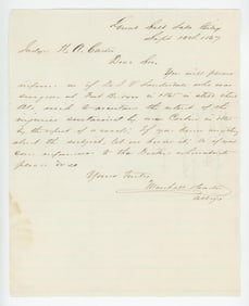 1867 Letter To WA Carter Utah Territory