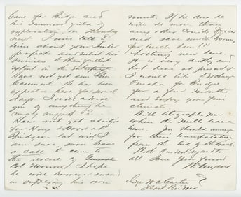1868 Letter To Fort Bridger Utah Territory
