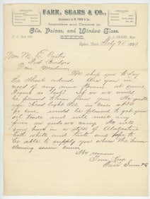 1889 Farr & Sears Ogden Utah Letterhead