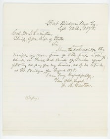 WA Clark Fort Bridger Wyoming Territory Letter