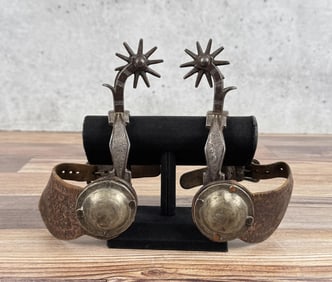 California Transitional Silver Inlaid Cowboy Spurs
