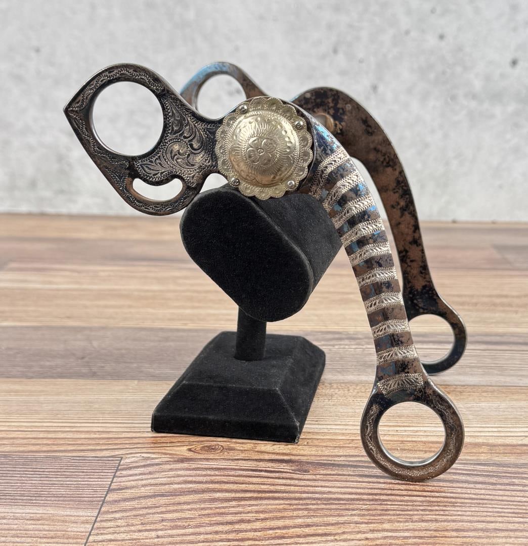 Garcia Elko Nevada Silver Overlay Cowboy Bit: 7 3/4" by 5 3/4". Marked 11967