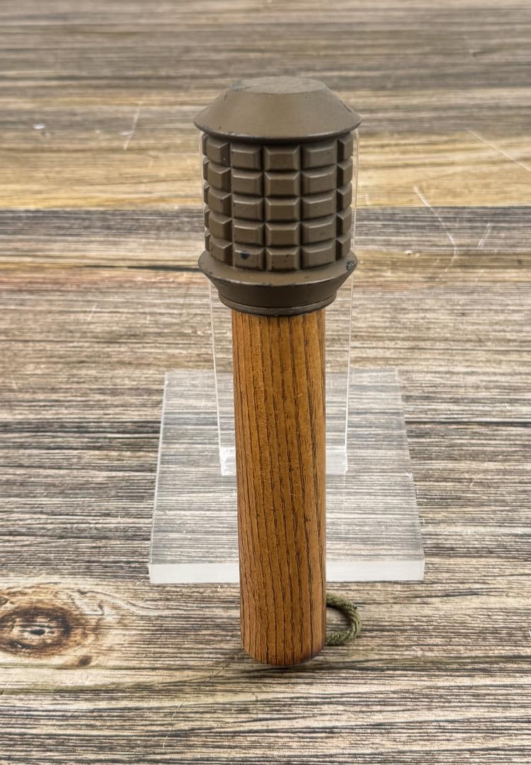 WW2 Japanese Stick Grenade Inert: Inert. 7 3/4" long. Appears to be a Type 97 mounted on a stick.