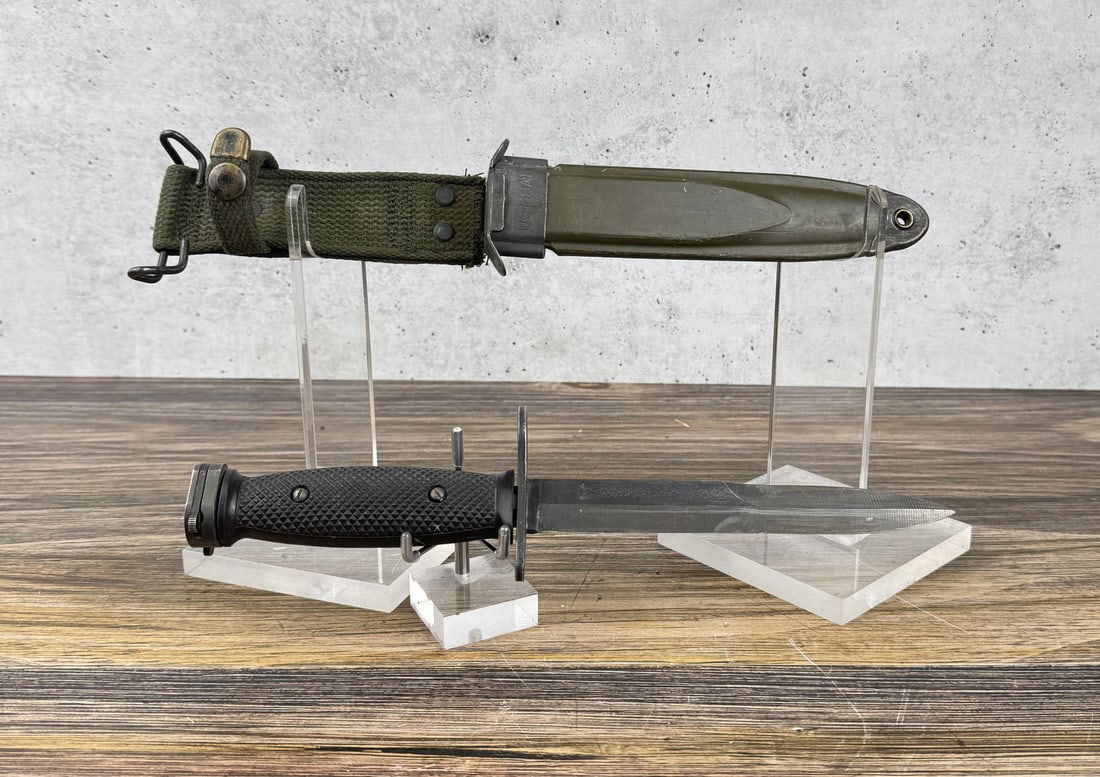 Vietnam War M7 BOC M16 Bayonet: In M8A1 scabbard.
