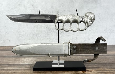 WW2 EW Stone Skull Theater Knuckle Knife