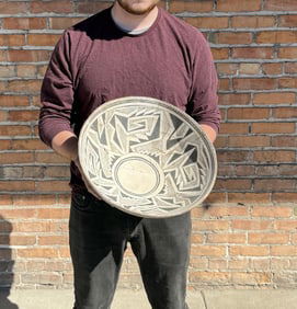 Large Ancient Mimbres Indian Pottery Bowl