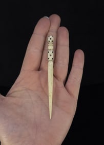 Whaler Made Whale Bone Dice Bodkin