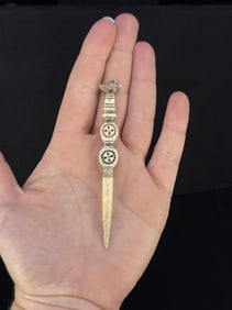 Whaler Made Whale Bone Scrimshaw Bodkin