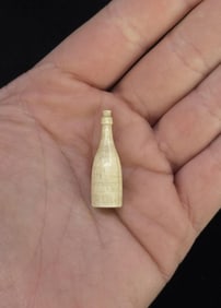 Whaler Made Whale Bone Miniature Champagne Bottle