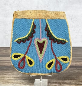 Beaded Plateau Indian Flat Bag Geometric Design