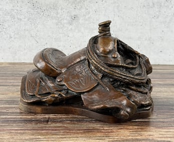 Herb Mignery Charlie Russell Rider Saddle Bronze