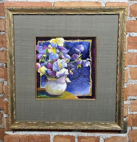 Nancy Dunlop Cawdrey Flower Still Life Dye on Silk