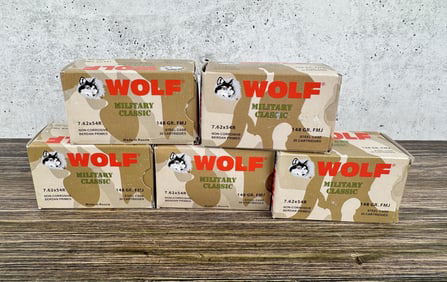100 Rounds Of Wolf 7.62x54r Ammo