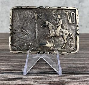 Rancheros Visitadores Sterling Cowboy Belt Buckle