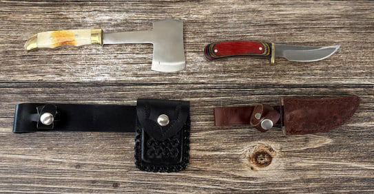 Hunting Knife and Hatchet
