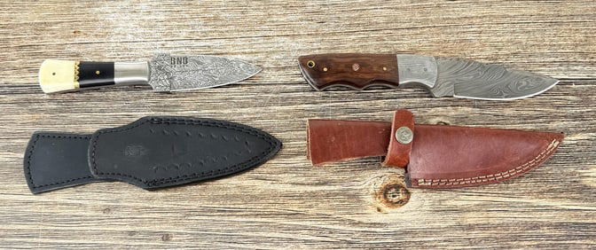 Damascus Hunting Knife and Dagger