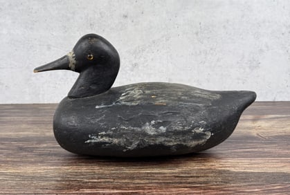 Antique Black Duck Wood Duck Decoy