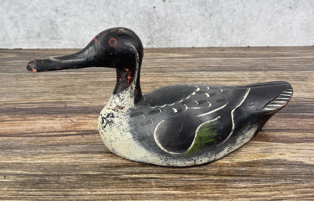 Northern Shoveler Wood Duck Decoy: 12 1/4" long.