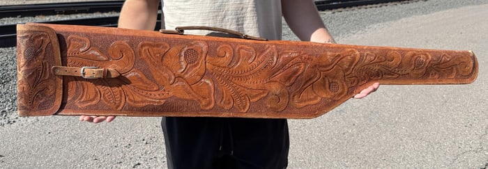 Tooled Leather Rifle Scabbard Case