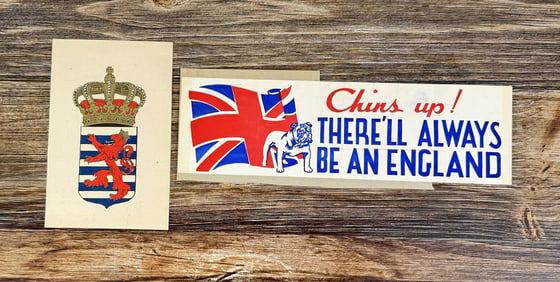 WW2 England and Luxembourg Bumper Stickers Decals