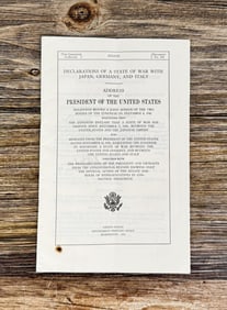 Declaration of War With Axis Powers 1941