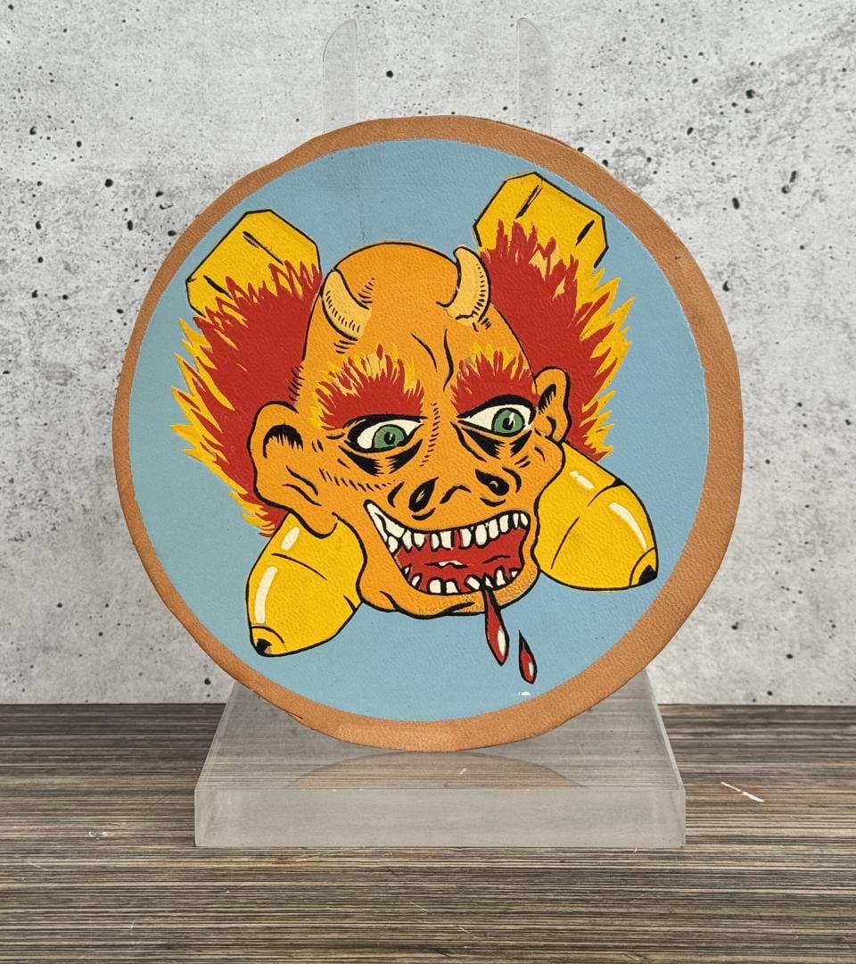 WW2 USAAF 557th Bombardment Kellers Killers Patch: From the Estate of William H Bertsche, 387th Bombardment Group. 387th Group, 9th AAF. Leather patch. 5 3/8" round. The first predecessor of the squadron was the 557th Bombardment Squadron, a Martin B-