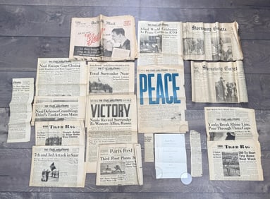 Group Of WW2 Newspapers & Clippings
