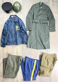 Collection of Military Uniforms and Helmets