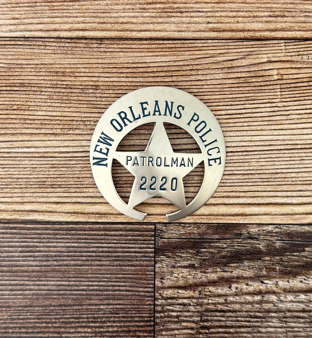 New Orleans Louisiana Police Patrolman Badge: 2 1/8" in diameter.