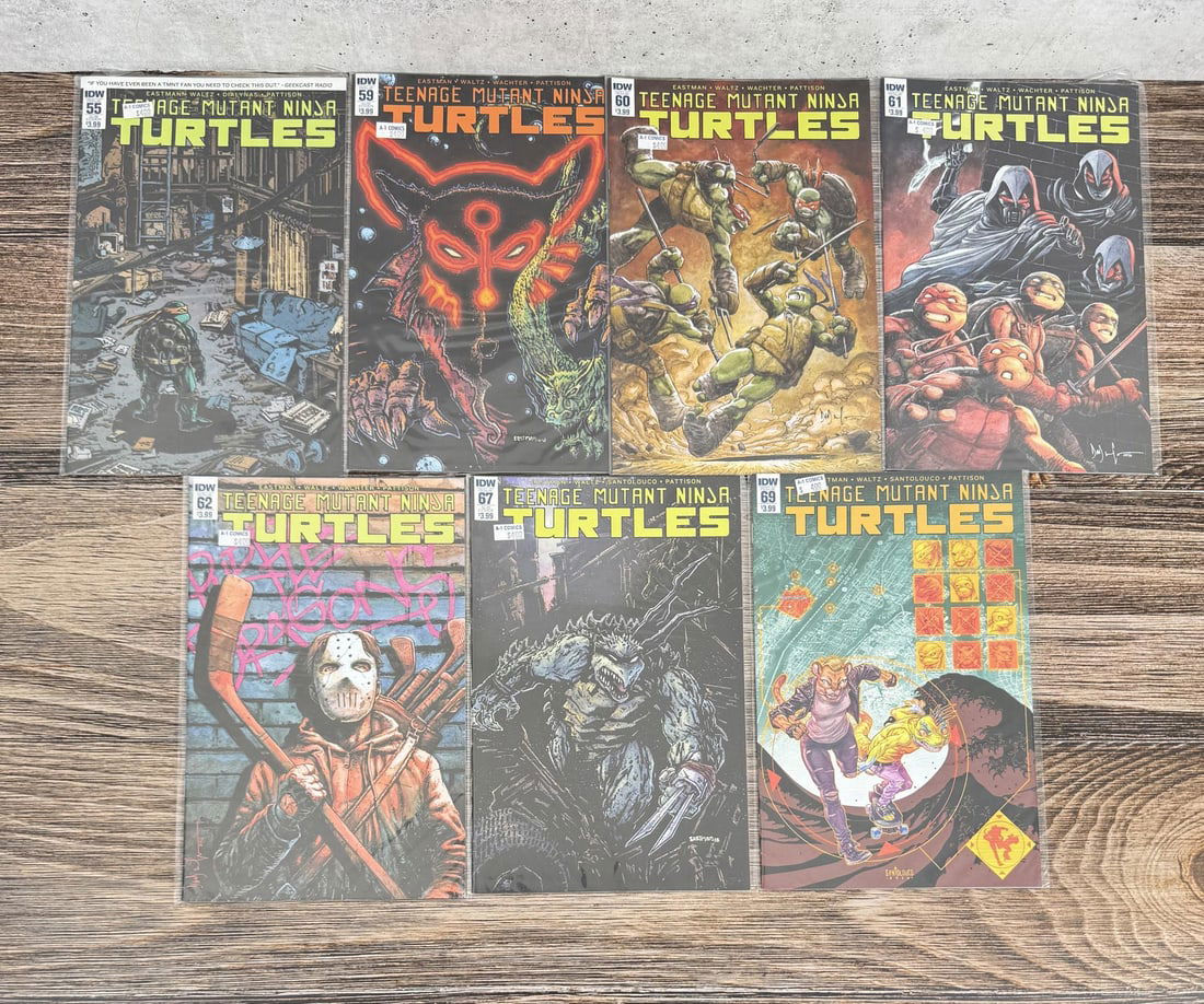 TMNT Teenage Mutant Ninja Turtle Comic Books: Seven total.
